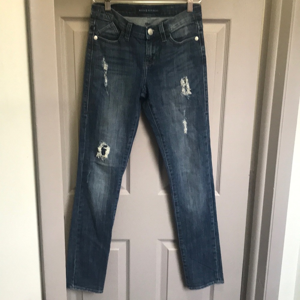 Rock & Republic Berlin Distressed Skinny Jeans Sz2